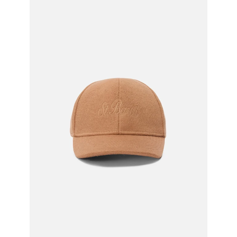 Mc2 Saint Barth Baseball Cap Felt Camel Wool Blend Brown Hat - Unisex