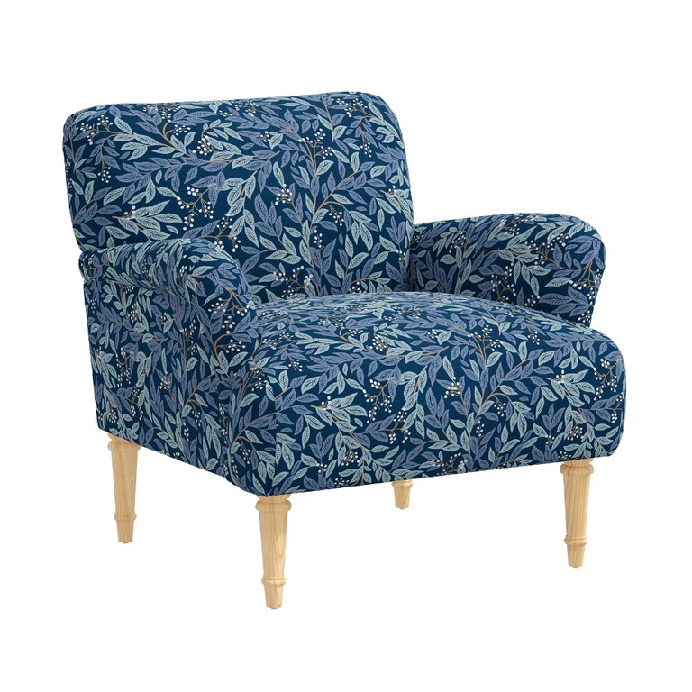 Rifle Paper Co Bristol Willowberry Navy Accent Chair