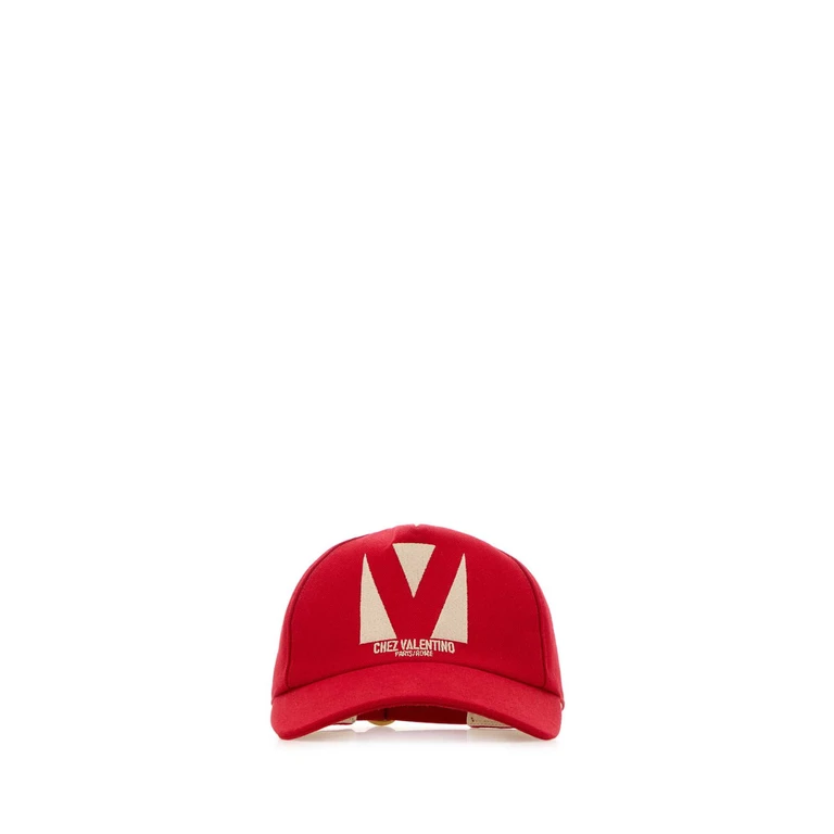 Valentino Garavani Red Cotton Baseball Cap Rossoburro Cappelli E Fasce Per Capelli - Women