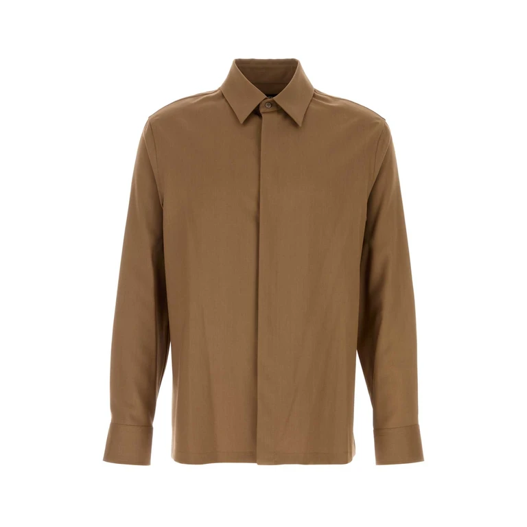 Fendi Fs1329au60 F0qe1 Tobacco Exterior: Virgin Wool Camicie