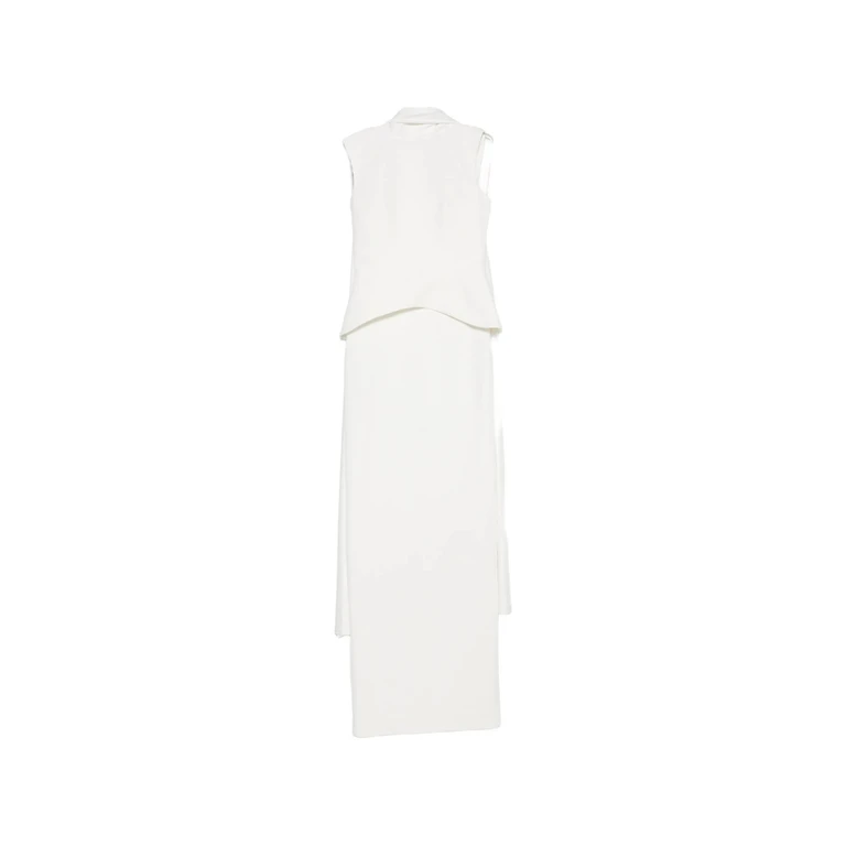 Solace London Annie Peplum-waist Draped-panel Maxi Dress
