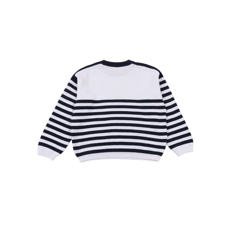 Balmain KNIT JUMPER White Cotton Elastane Crewneck