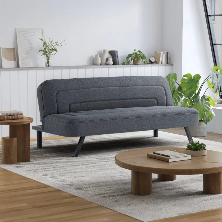 Serta Mia Charcoal Gray Convertible Sleeper Sofa