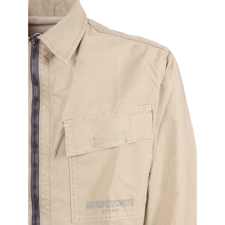 Murphy & Nye Topside Overshirt Incense Beige Cotton Elastane Jacket - Men