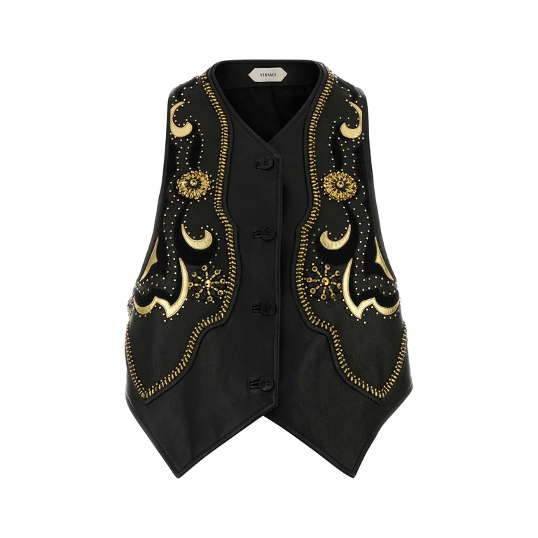Versace 10248941a18102 1b000 Black Giacche E Gilet
