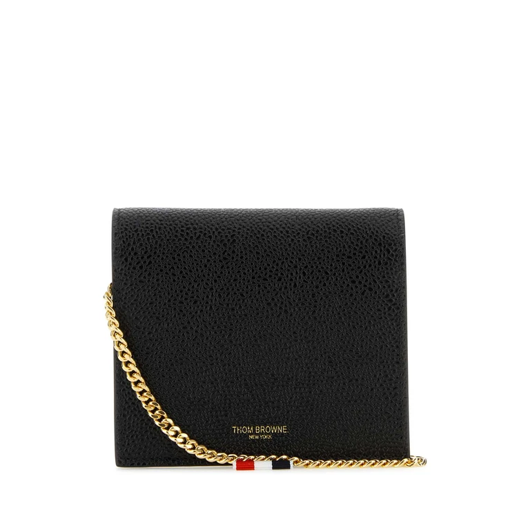 Black Leather Card Holder Exterior: Portafogli - Women