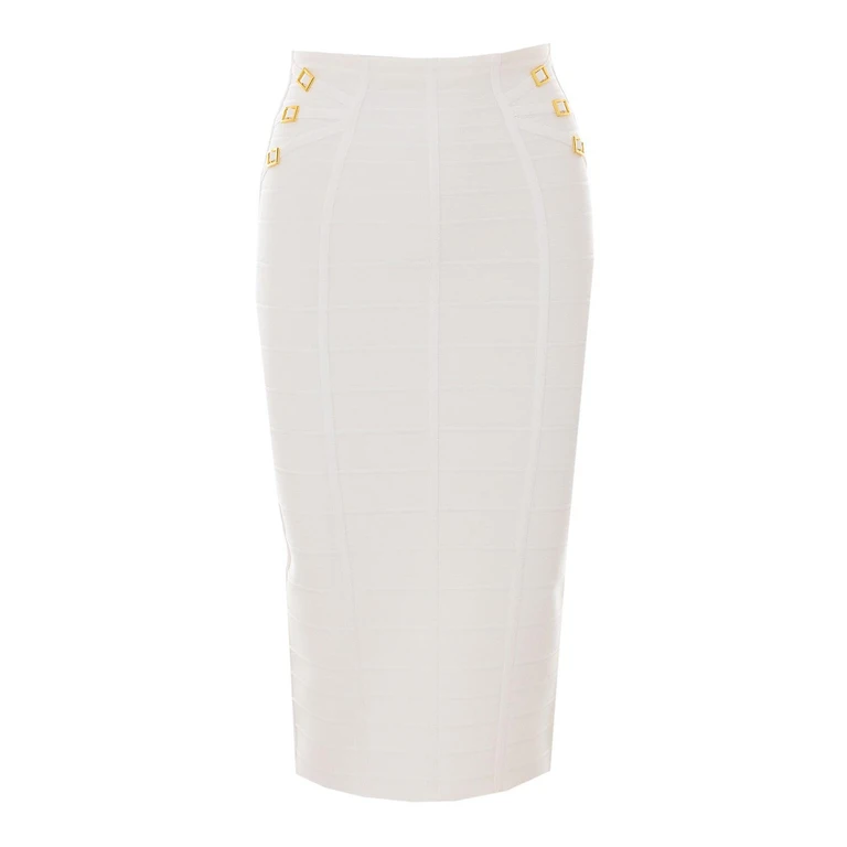 Elisabetta Franchi Womans Knitted Skirt White Viscose Polyamide - Women