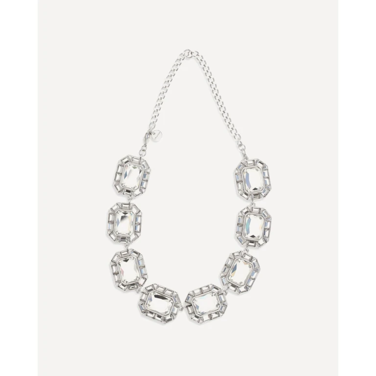 SELF-PORTRAIT Silver crystal Necklace Female UNI