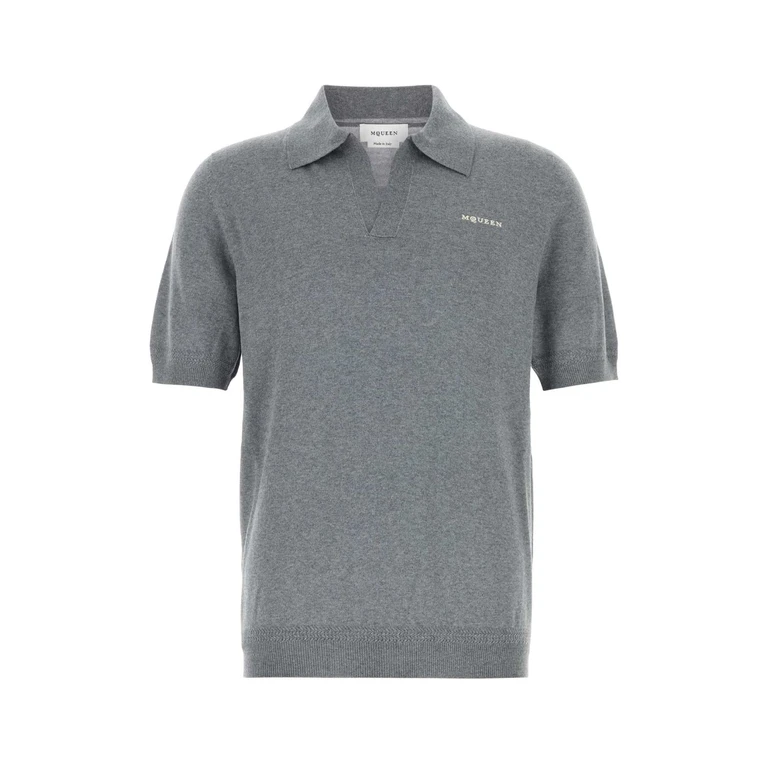 Alexander McQueen Greyivory Exterior: Wool Polo