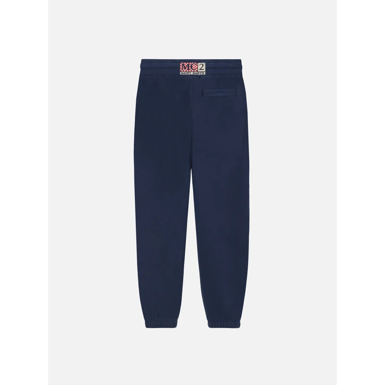 Mc2 Saint Barth Navy Blue Cotton Track Pants Bolt Jr