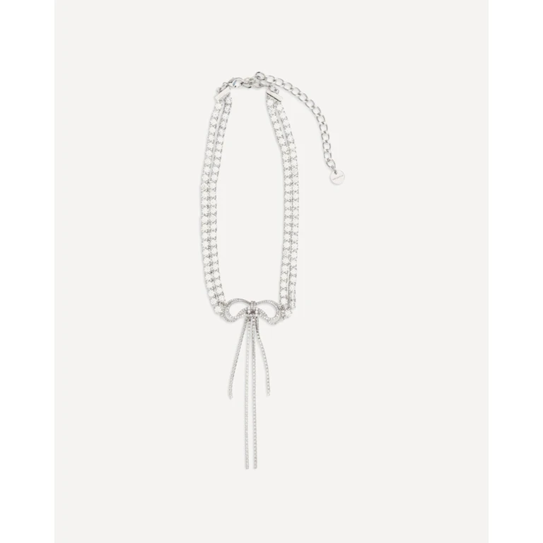 SELF-PORTRAIT Crystal double bow Choker Female UNI