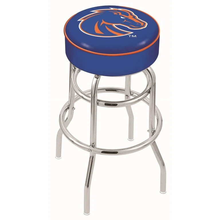 Chrome Double Ring Swivel Bar Stool - Boise State