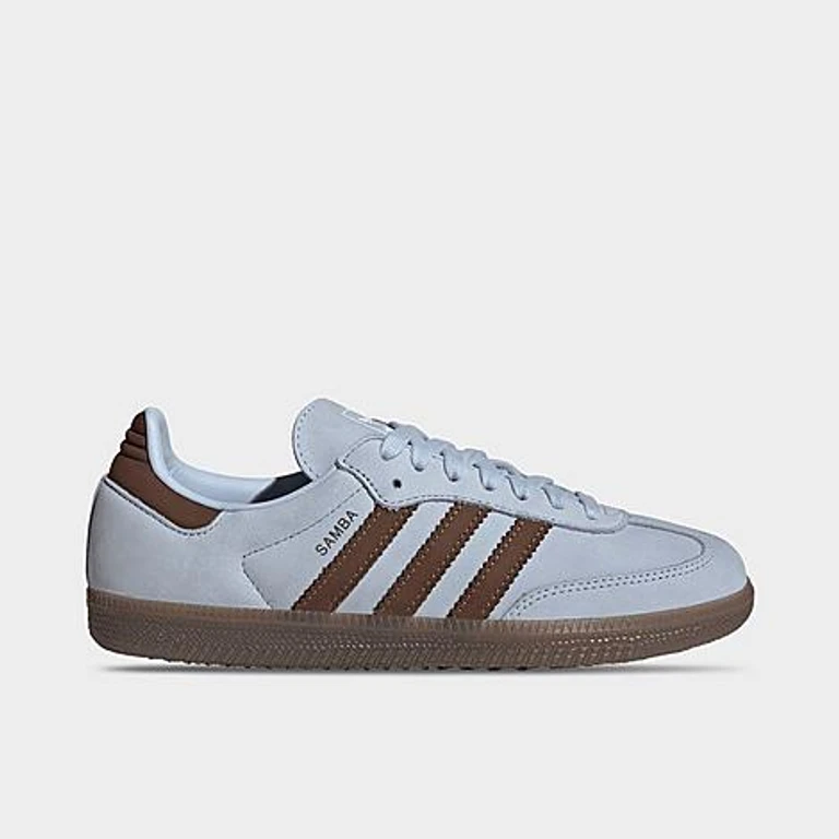 Adidas Damen Originals Samba OG Metallic Leather Freizeitschuhe in Silver Metallic/Cloud White/Core White Größe 10.5