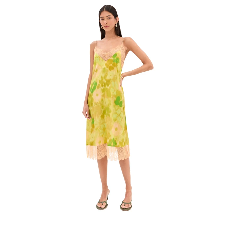 FRANÇOISE Layla Silk Dress Floral Yellow 36
