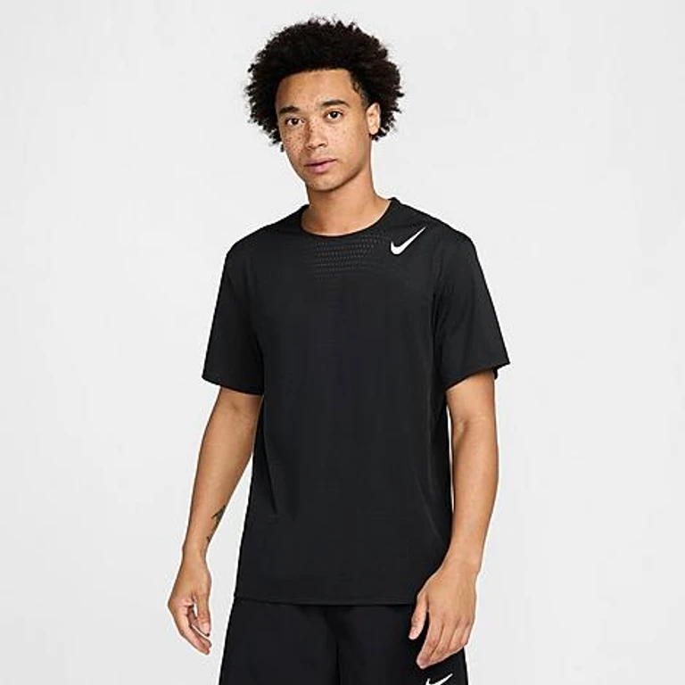 Nike Men's AeroSwift Dri-FIT ADV Running Top in Obsidian/Bright Crimson Size: Small