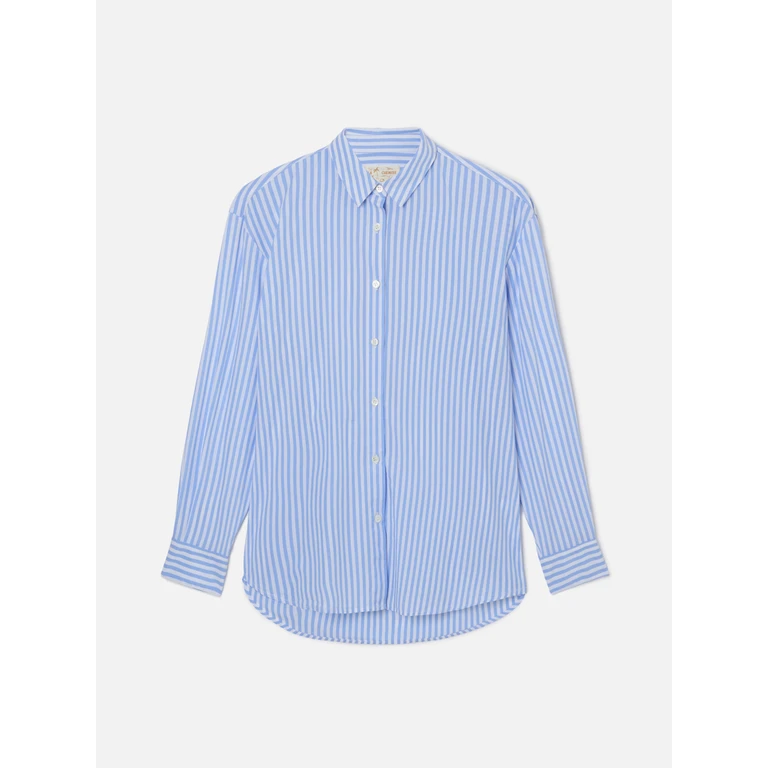 Mc2 Saint Barth Brigitte Light Blue Striped Shirt With Snoopy Print Special Edition - Women