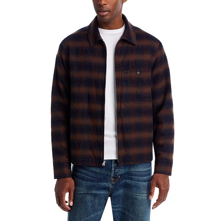 Madewell Ombre Flannel Zip Shirt