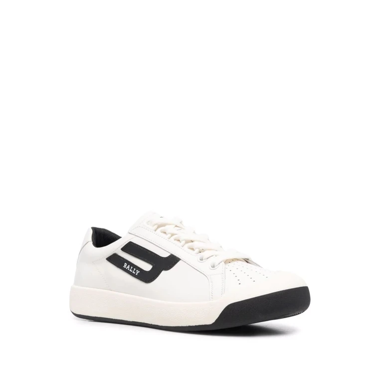 Bally Ladies White Two-tone Low-top Sneakers