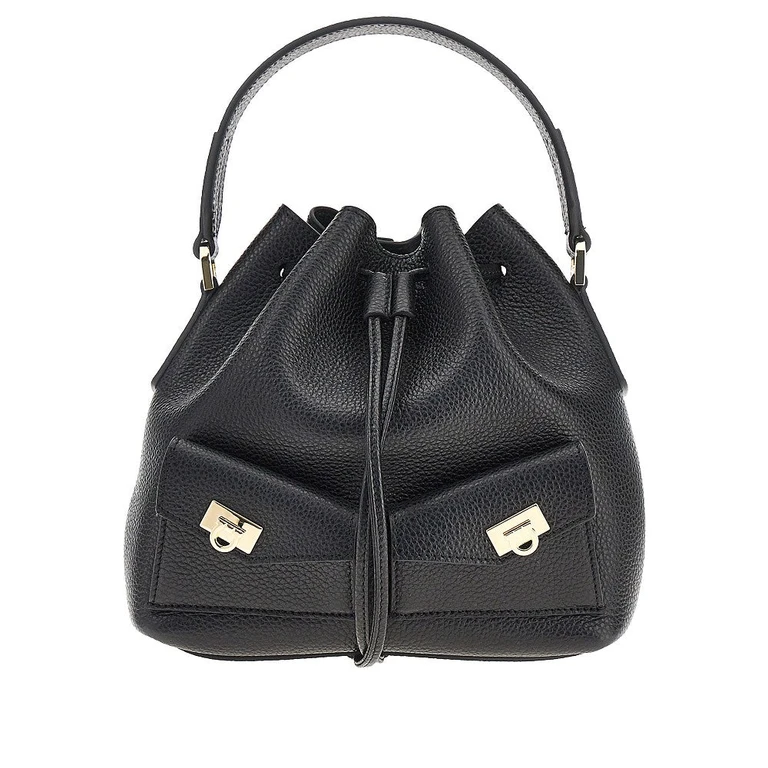 FERRAGAMO Grained leather multipocket bucket bag Woman One Size