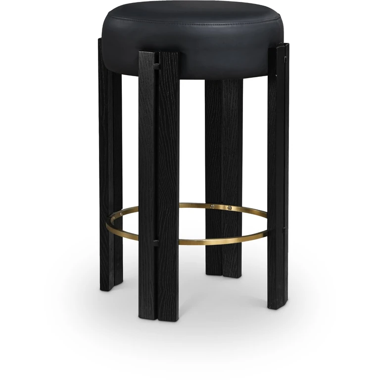 Harrison Black Upholstered Counter Stool