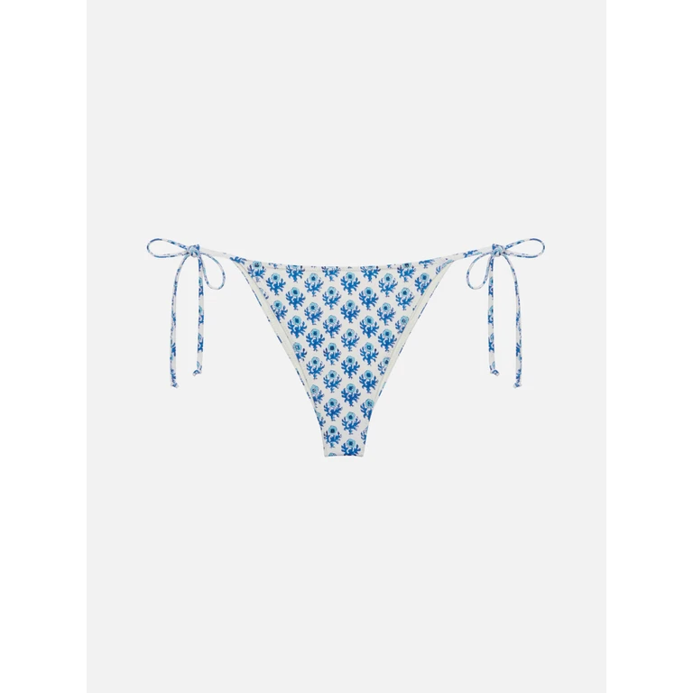 Mc2 Saint Barth Marielle Classic Swim Briefs With Floral Print White Bottom - Women