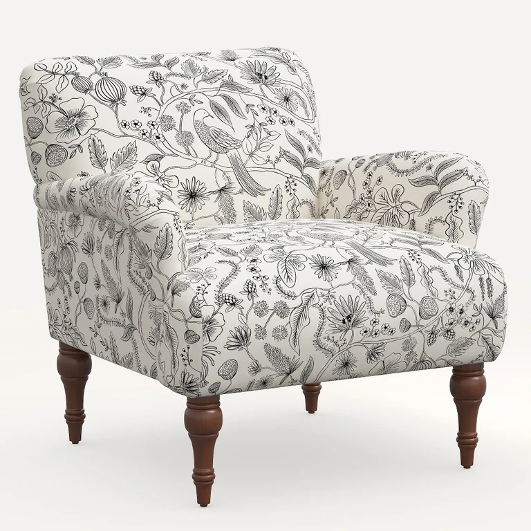 Bristol Aviary Cream & Black Accent Chair
