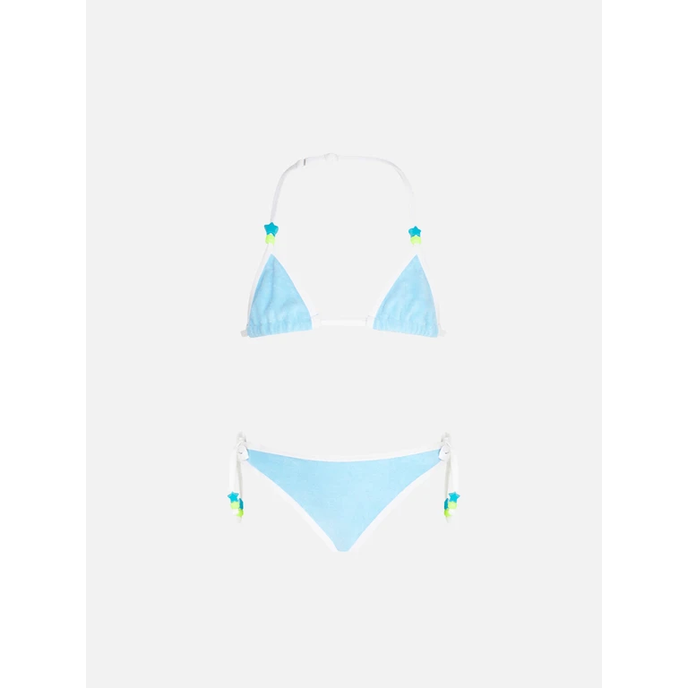 Mc2 Saint Barth Girl Light Blue Terry Triangle Bikini __single__
