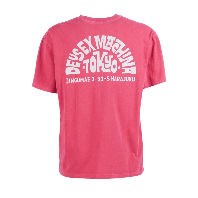 Deus Ex Machina Tokyo Address Tee Pink Recycled Cotton Short Sleeves T-shirt - Men