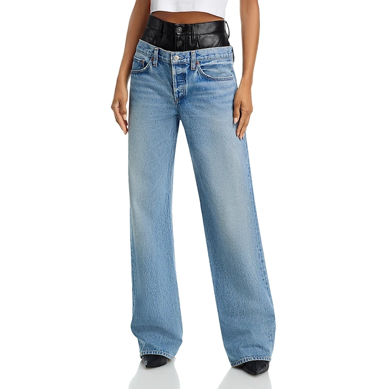 Agolde Elson High Rise Wide Leg Jeans in Detox/Outbreak