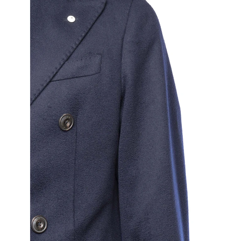 Brando-Lubiam Coat Blue Virgin Wool Cashmere - Men