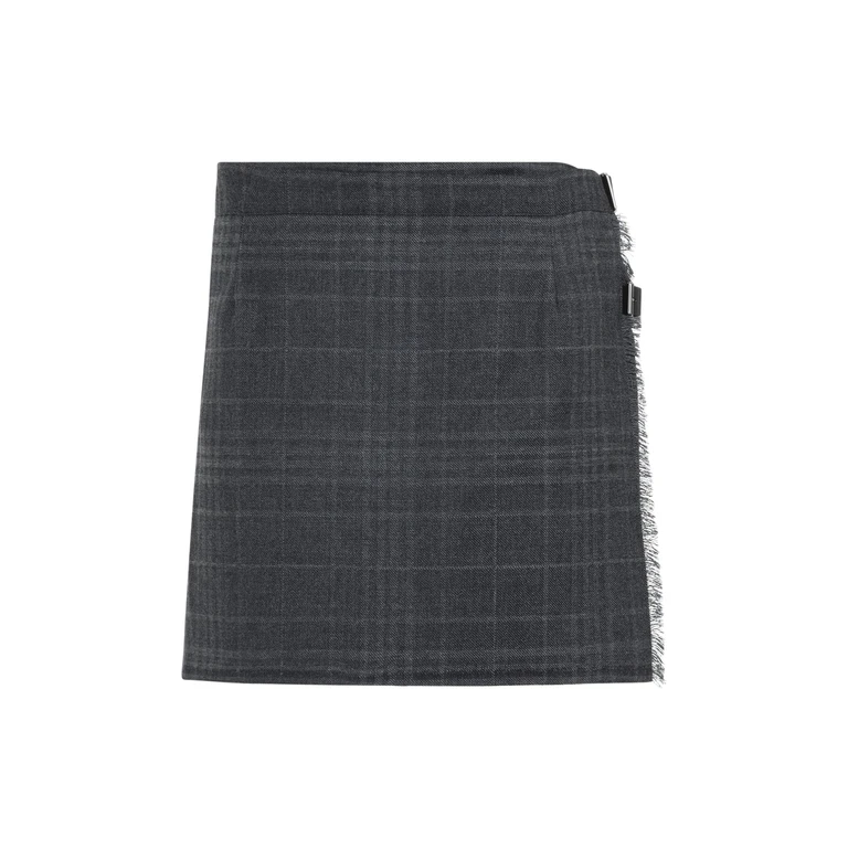 Balenciaga Pleated Mini Skirt Grey Wool - Women
