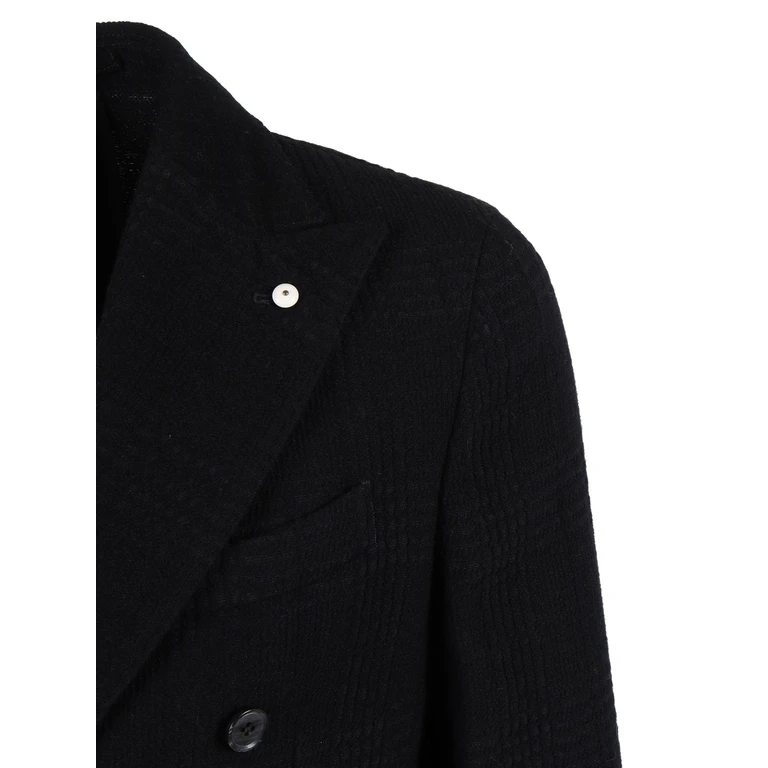 Lbm 1911 Lubiam Jacket Black Virgin Wool Polyamide Viscose Single Breasted - Men