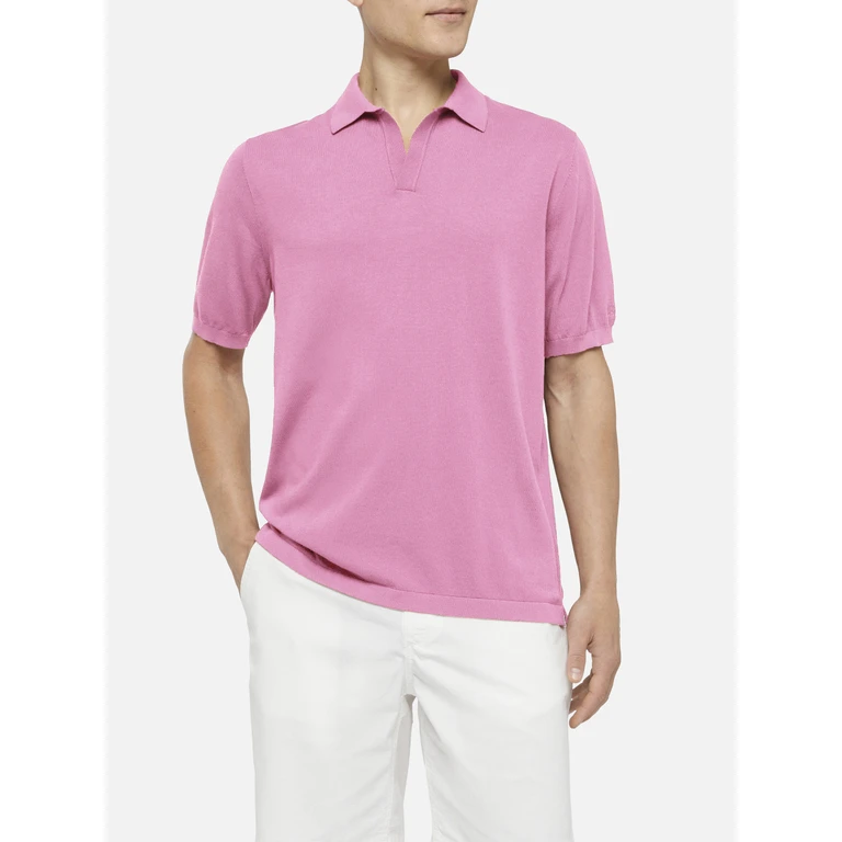 Mc2 Saint Barth Sloan Bubble Pink Buttonless Knitted Polo Shirt __single__ Knitwear - Men