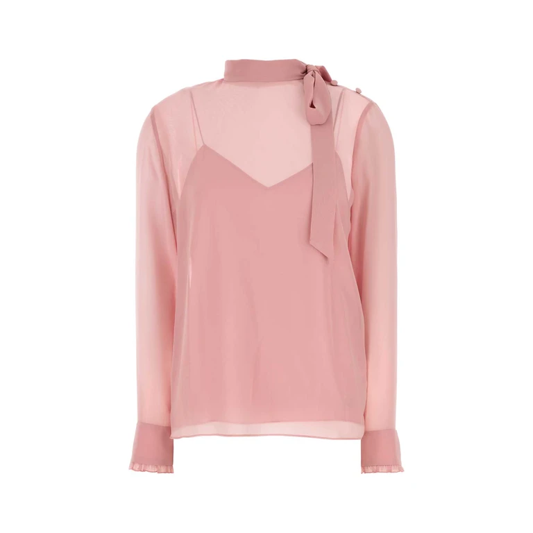 Gucci Pink Crepe Blouse Rosepeonia Maglie - Women