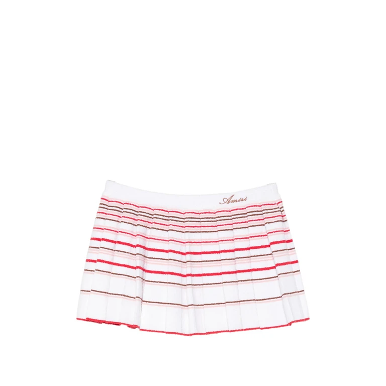 Amiri Striped Pleated Mini Skirt