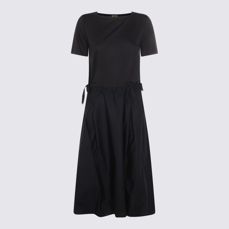 Herno Blue Cotton Midi Dress