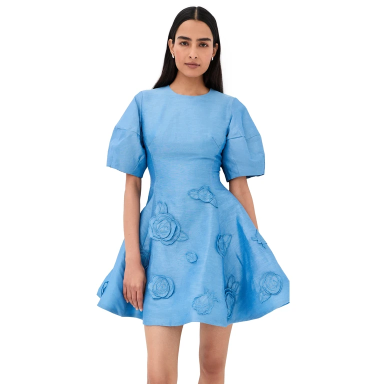 Leo Lin Simona Applique Mini Dress Pastel Blue 6