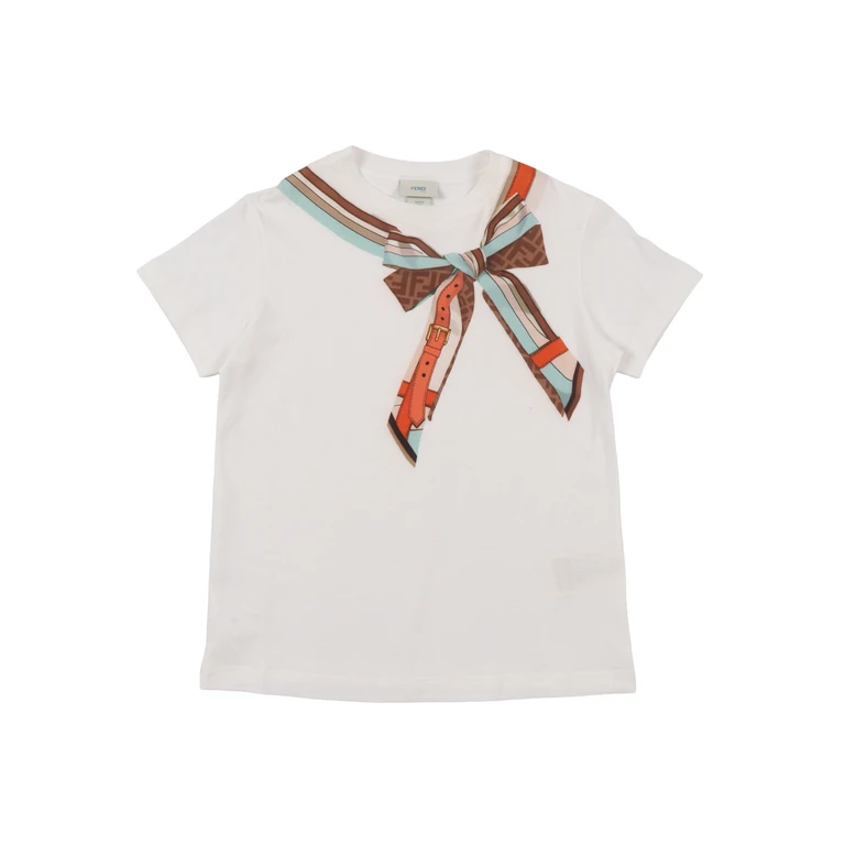 Fendi Jr JERSEY T-SHIRT White Cotton Short Sleeves - Kids