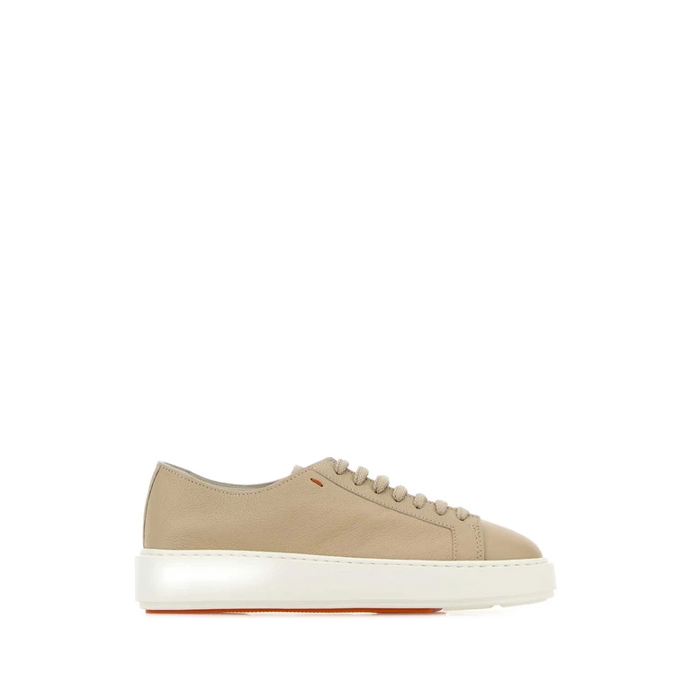 Santoni Beige Leather Clean Sneakers Nude - Women