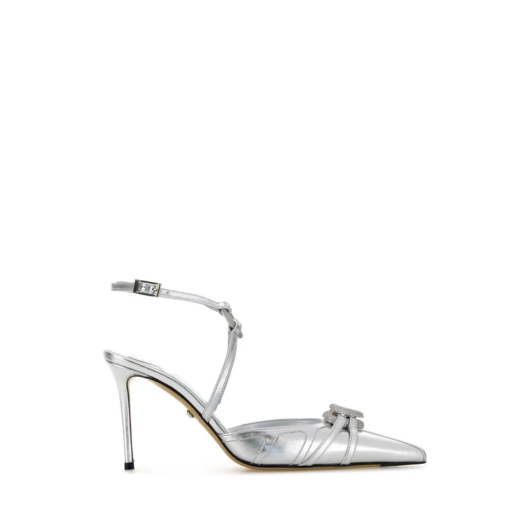 Silver Nappa Leather Pumps Scarpe Con Tacco - Women