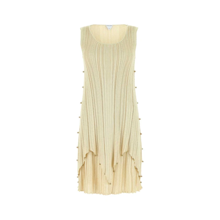 Gold Polyester Blend Dress 7112 Exterior: Viscose Abiti - Women
