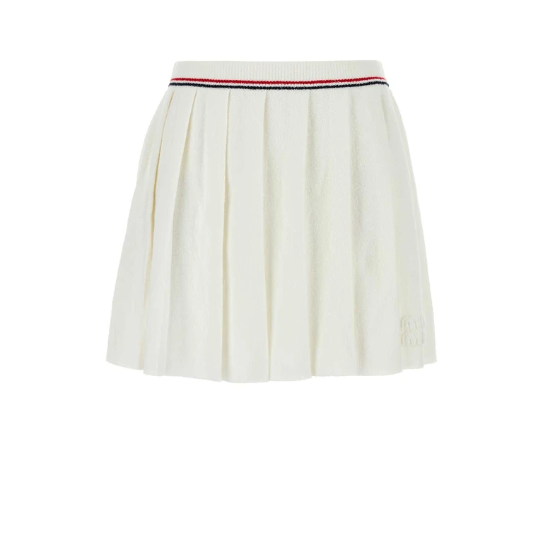 Miu Miu White Stretch Terry Fabric Skirt Bianco Coeaparecycledpolyamide Gonne - Women