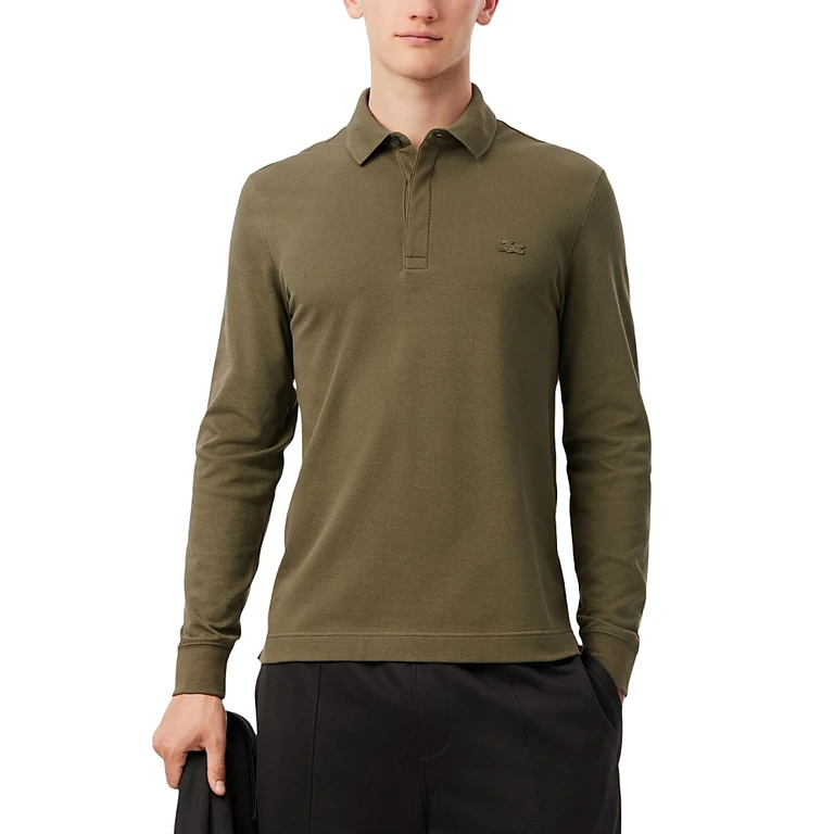 Lacoste Long Sleeve Ribbed Collar Polo Shirt