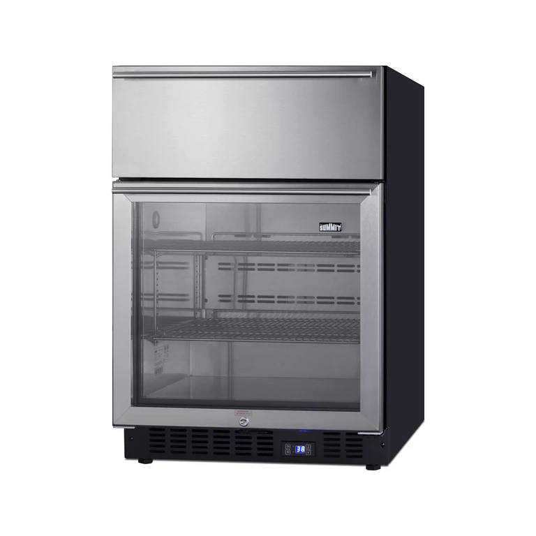 Summit 24 Inch Built-In Beverage Refrigerator with Drawer