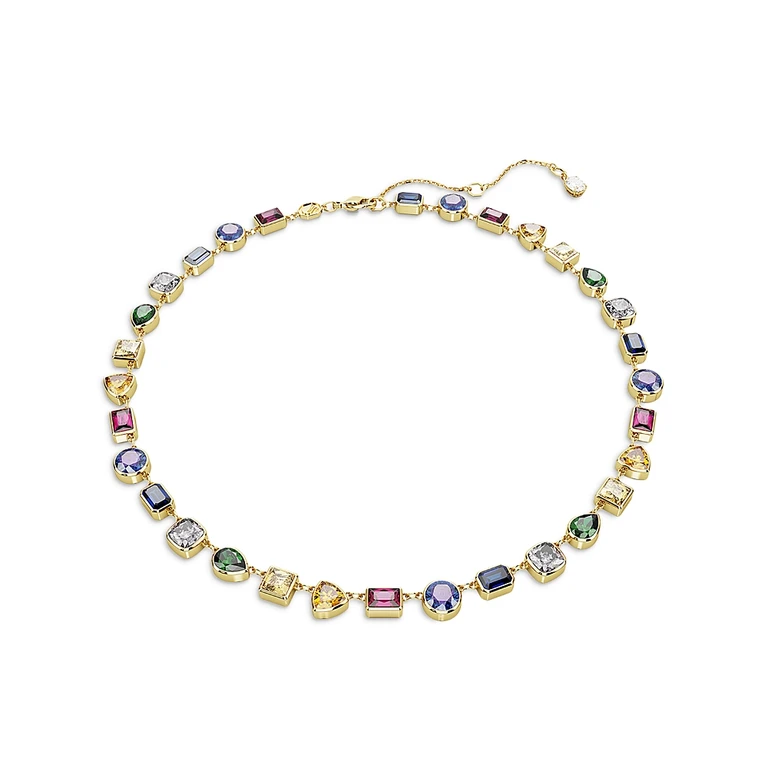 Swarovski Imber Multicolor Mixed Cut Collar Necklace in Gold Tone, 14.96-17.72