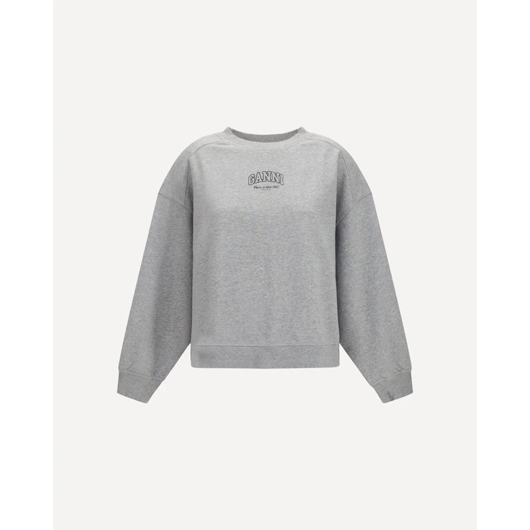 GANNI Crewneck Sweatshirt with logo Female M