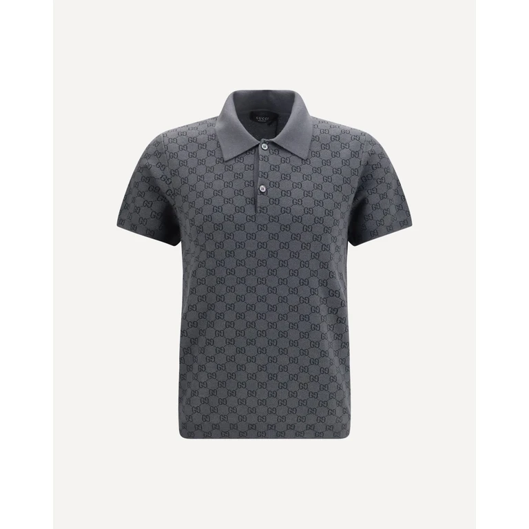 GUCCI GG jacquard wool and silk Polo Shirt Male M