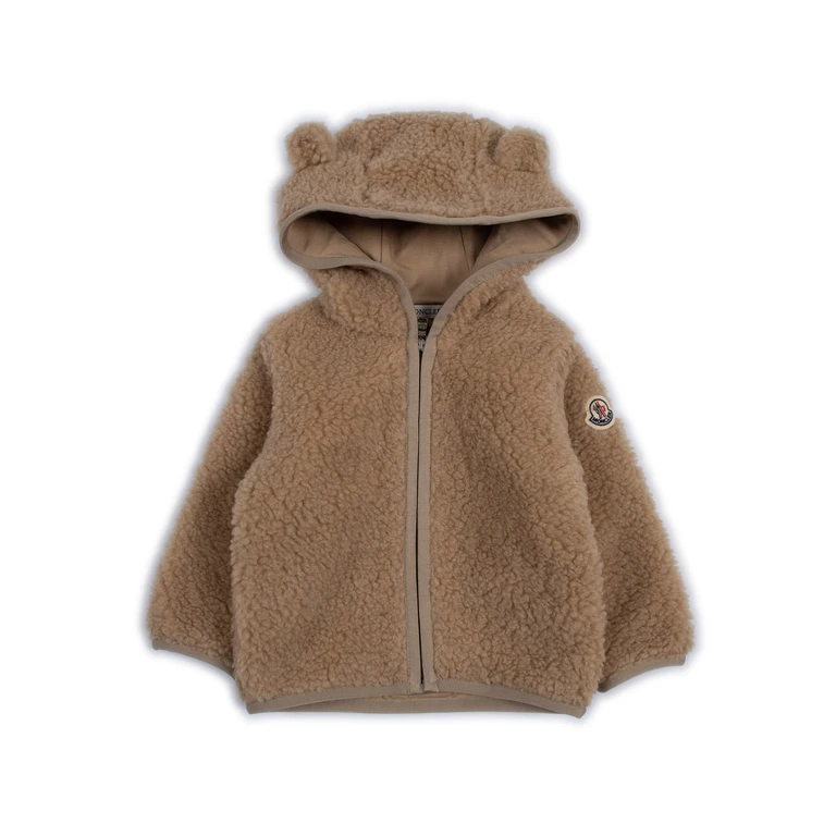 Moncler Baby Zip Up Cardigan Brown