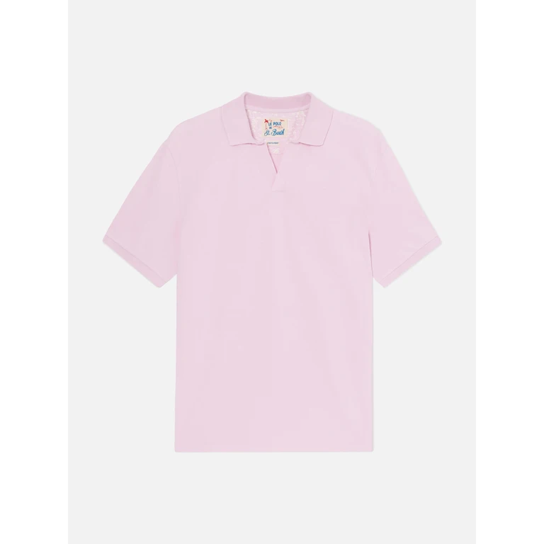 Mc2 Saint Barth Pink Charles Polo In Solid Color Cotton Piquet __single__ Shirt - Men