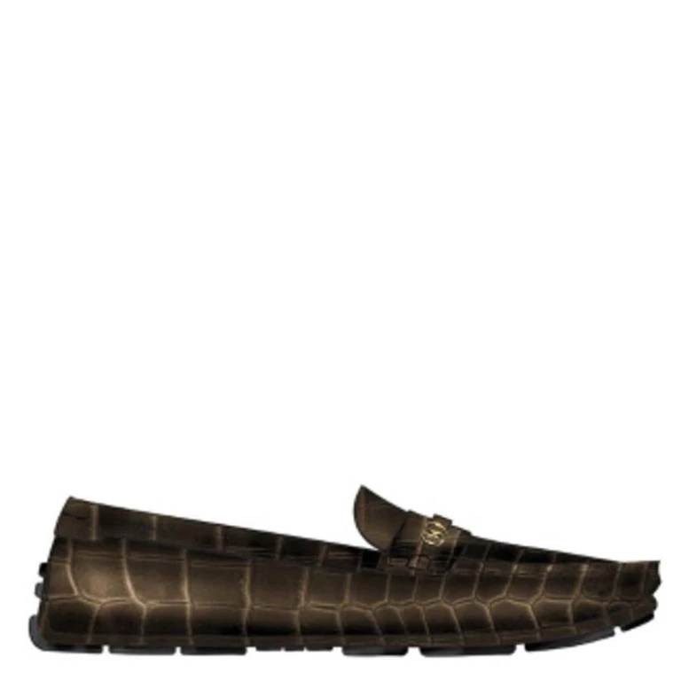 Bally Keeper Ebano Croc-Embossed Kerbs Drivers, Brand Size 6 ( US Size 7 )